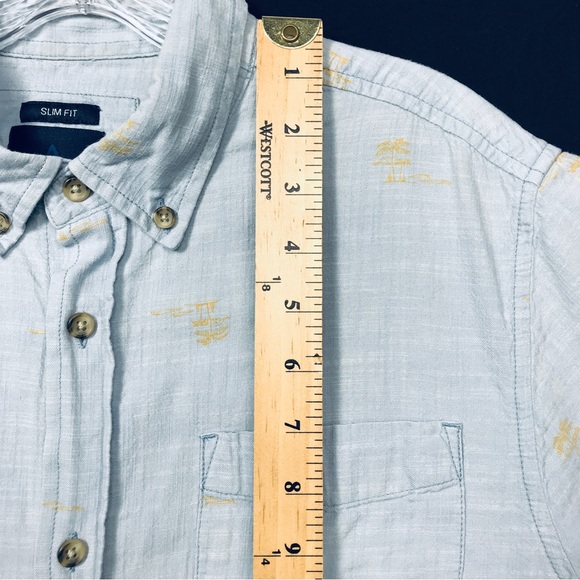 PrAna Men's Shirt "Slim Fit" Medium Blue Button Down Shirt Organic Cotton - Picture 11 of 12